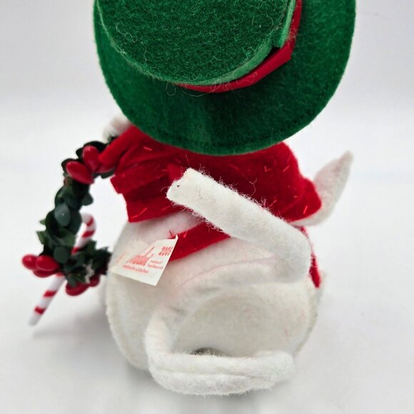 Annalee 2005 Christmas Mouse Green Hat Candy Canes Read - Picture 12 of 16